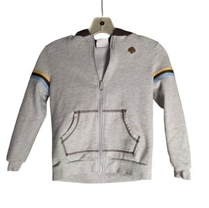 Girl Scouts Brownie Hoodie Sweatshirt Girls S 7-8 Brown Hood Zip Jacket